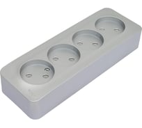 4-ая наружная розетка Systeme Electric Blanca Алюминий, без заземления, без шторок, 16А, 250В SE BLNRA000413