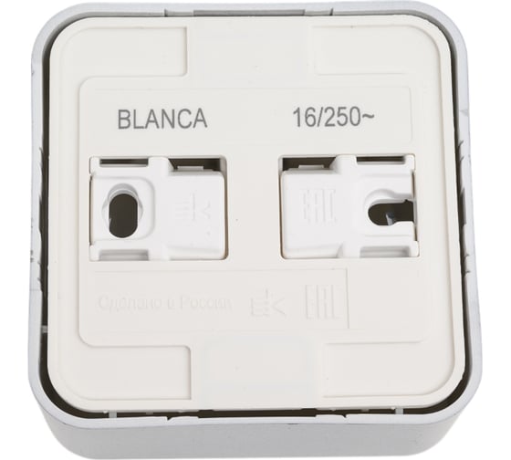 Наружная розетка Systeme Electric Blanca Алюминий, с заземлением, без шторок, тонкая, 16А SE BLNRA110113