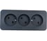 3-ая наружная розетка Systeme Electric Blanca Антрацит, без заземления, без шторок, 16А, 250В SE BLNRA000316 2