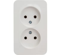 2-ая наружная розетка Systeme Electric Blanca Белый, без заземления, без шторок, 16А, 250В SE BLNRA000221