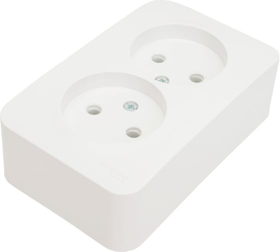 2-ая наружная розетка Systeme Electric Blanca Белый, без заземления, без шторок, 16А, 250В SE BLNRA000221