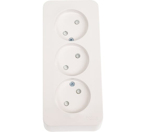 3-ая наружная розетка Systeme Electric Blanca Белый, без заземления, со шторками, 16А, 250В SE BLNRA001311 1