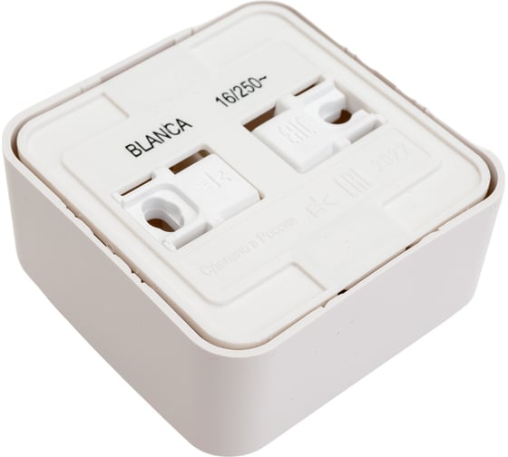 Наружная розетка Systeme Electric Blanca Белый, с заземлением, без шторок, тонкая, 16А, 250В SE BLNRA110111
