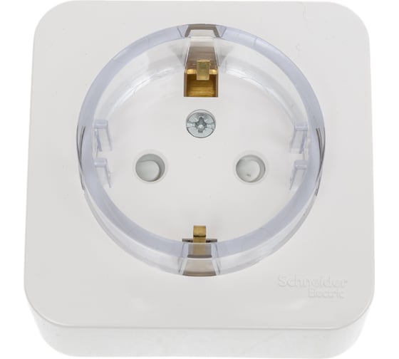 Наружная розетка Systeme Electric Blanca Белый, с заземлением, со шторками, тонкая, 16А, 250В SE BLNRA111111