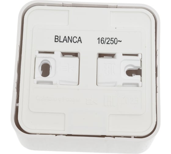 Наружная розетка Systeme Electric Blanca Белый, с заземлением, со шторками, тонкая, 16А, 250В SE BLNRA111111