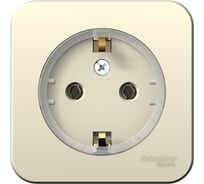 Наружная розетка Systeme Electric Молочная, с заземлением, без шторок, тонкая, 16А, 250В SE BLNRA110112
