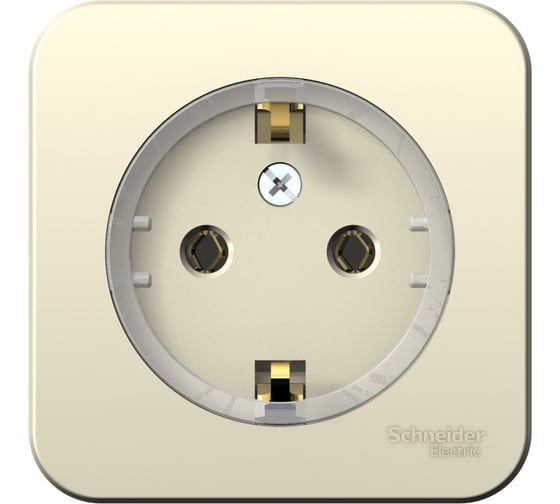 Наружная розетка Systeme Electric Молочная, с заземлением, без шторок, тонкая, 16А, 250В SE BLNRA110112 1