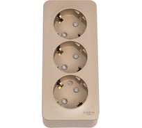 3-ая наружная розетка Systeme Electric Blanca Титан, с заземлением, со шторками, 16А, 250В SE BLNRA011314