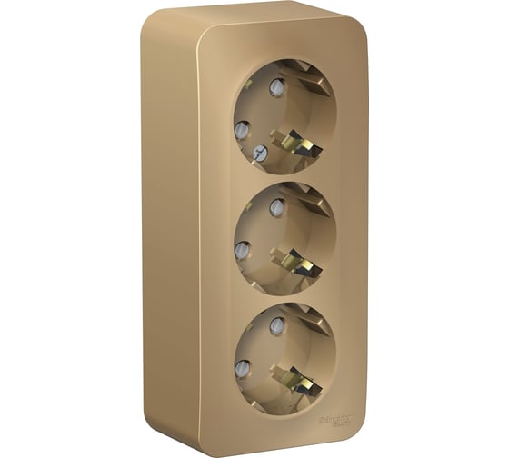 3-ая наружная розетка Systeme Electric Blanca Титан, с заземлением, со шторками, 16А, 250В SE BLNRA011314
