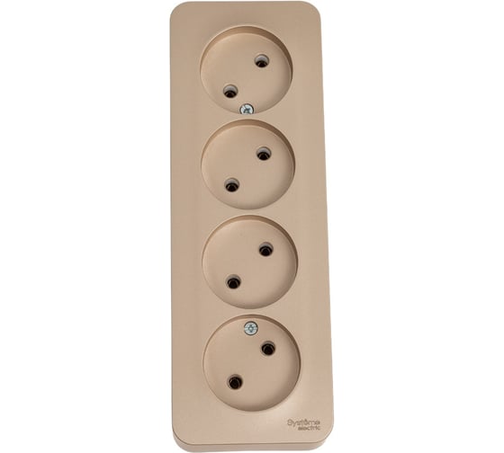 4-ая наружная розетка Systeme Electric Blanca Титан, без заземления, без шторок, 16А, 250В SE BLNRA000414 1