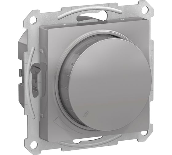 Поворотно-нажимной светорегулятор-диммер Systeme Electric AtlasDesign Алюминий 315Вт ATN000334