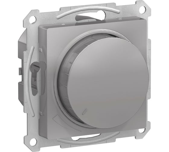 Поворотно-нажимной светорегулятор-диммер Systeme Electric AtlasDesign Алюминий 630Вт ATN000336