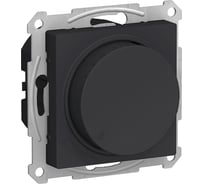 Поворотно-нажимной светорегулятор-диммер Systeme Electric ATLASDESIGN LED, RC, 315Вт КАРБОН ATN001034