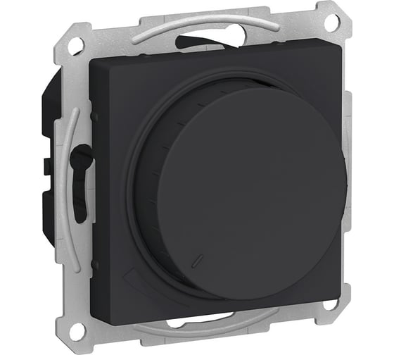 Поворотно-нажимной светорегулятор-диммер Systeme Electric ATLASDESIGN LED, RC, 315Вт КАРБОН ATN001034