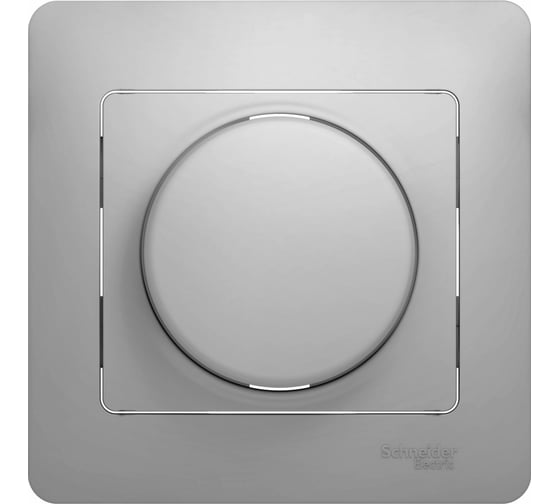 Светорегулятор Systeme Electric Glossa Алюминий LED, RC, 630Вт/ВА в сборе с рамкой GSL000337