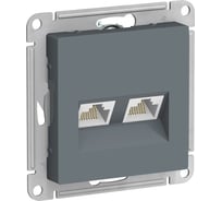Двойная компьютерная розетка Systeme Electric AtlasDesign Грифель RJ45+RJ45, кат.5E SE ATN000785