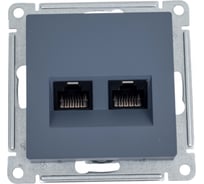 Двойная компьютерная розетка Systeme Electric AtlasDesign Грифель RJ45+RJ45, кат.5E SE ATN000785