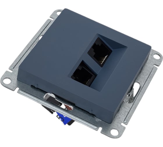 Двойная компьютерная розетка Systeme Electric AtlasDesign Грифель RJ45+RJ45, кат.5E SE ATN000785