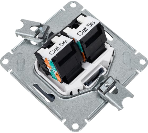 Двойная компьютерная розетка Systeme Electric AtlasDesign Грифель RJ45+RJ45, кат.5E SE ATN000785