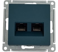 Двойная компьютерная розетка Systeme Electric AtlasDesign Изумруд RJ45+RJ45, кат.5E SE ATN000885