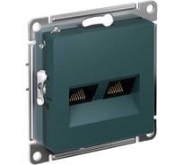 Двойная компьютерная розетка Systeme Electric AtlasDesign Изумруд RJ45+RJ45, кат.5E SE ATN000885