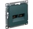 Розетка компьютерная двойная Systeme Electric AtlasDesign, RJ45 + RJ45, 5e, механизм, Изумруд ATN000885 1