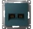 Розетка компьютерная двойная Systeme Electric AtlasDesign, RJ45 + RJ45, 5e, механизм, Изумруд ATN000885 2