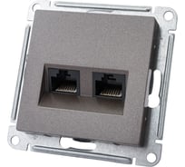 Двойная компьютерная розетка Systeme Electric AtlasDesign Мокко RJ45+RJ45, кат.5E SE ATN000685 20631820