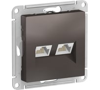 Двойная компьютерная розетка Systeme Electric AtlasDesign Мокко RJ45+RJ45, кат.5E SE ATN000685