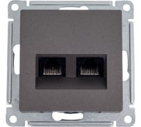 Двойная компьютерная розетка Systeme Electric AtlasDesign Мокко RJ45+RJ45, кат.5E SE ATN000685