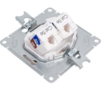 Двойная компьютерная розетка Systeme Electric AtlasDesign Шампань RJ45+RJ45, кат.5E SE ATN000585