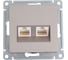 Розетка компьютерная двойная Systeme Electric AtlasDesign, RJ45 + RJ45, 5e, механизм, Шампань ATN000585 3