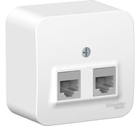 Двойная компьютерная розетка Systeme Electric Blanca наружная белый RJ45, кат.5E SE BLNIA045451 20633152