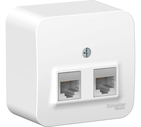 Двойная компьютерная розетка Systeme Electric Blanca наружная белый RJ45, кат.5E SE BLNIA045451