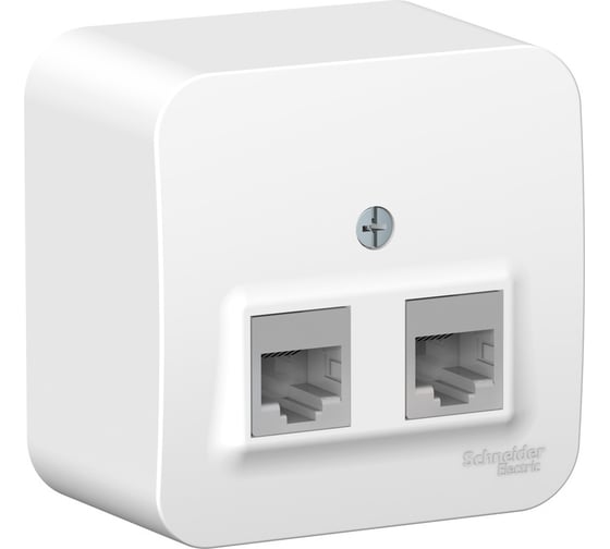 Двойная компьютерная розетка Systeme Electric Blanca наружная белый RJ45, кат.5E SE BLNIA045451