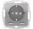 Розетка SO + USB Systeme Electric AtlasDesign Алюминий, A+A, 5В/2,4А, 2x5В/1,2А SE ATN000330 1