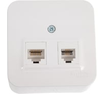 Двойная розетка компьютерная+ТВ Systeme Electric Blanca наружная Белый, RJ45+RJ11, кат.5E SE BLNIA045111