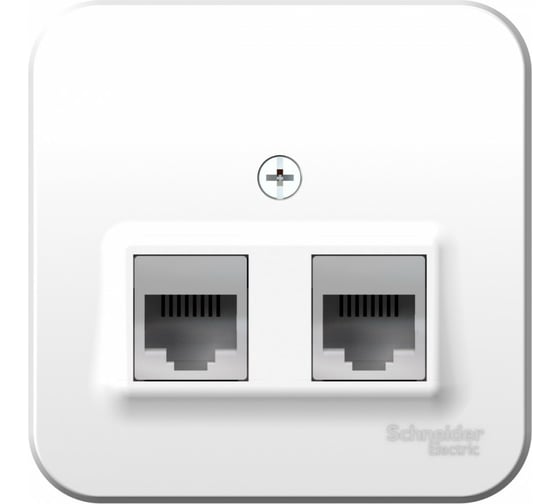 Двойная розетка компьютерная+ТВ Systeme Electric Blanca наружная Белый, RJ45+RJ11, кат.5E SE BLNIA045111
