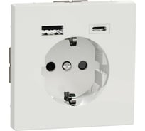 Силовая розетка с зарядкой Systeme Electric MERTEN D-Life Белый Лотос 16 A SE MTN2367-6035