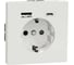 Силовая розетка с зарядкой Systeme Electric MERTEN D-Life Белый Лотос 16 A SE MTN2367-6035 1