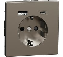 Силовая розетка Systeme Electric MERTEN D-Life Нержавеющая Сталь 16 A SE MTN2367-6036