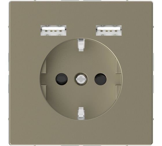 Розетка Schuko с 2 USB Systeme Electric Merten D-Life Сахара SE MTN2366-6033