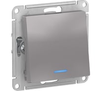 1-клавишный переключатель Systeme Electric AtlasDesign Алюминий с подсветкой, сх.6а SE ATN000363