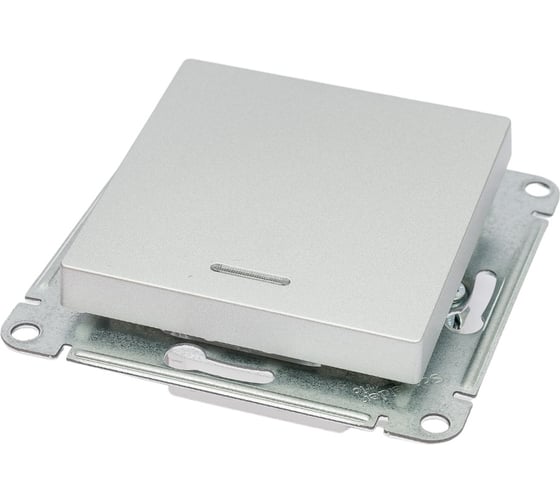 1-клавишный переключатель Systeme Electric AtlasDesign Алюминий с подсветкой, сх.6а SE ATN000363