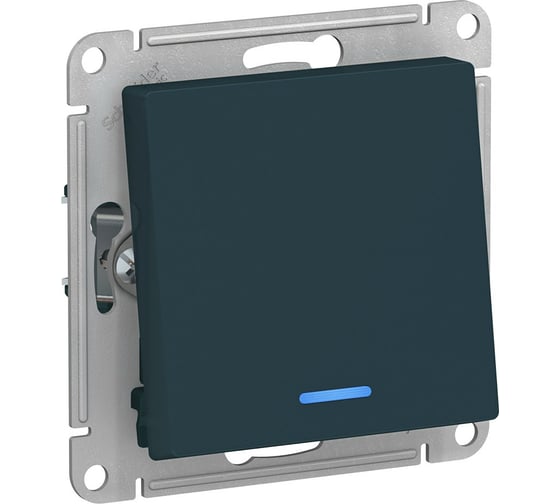 1-клавишный переключатель Systeme Electric AtlasDesign Изумруд с подсветкой, сх.6а SE ATN000863