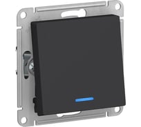 1-клавишный переключатель Systeme Electric AtlasDesign Карбон с подсветкой, сх.6а SE ATN001063