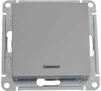 1-клавишный переключатель Systeme Electric AtlasDesign Сталь с подсветкой, сх.6а SE ATN000963