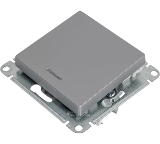1-клавишный переключатель Systeme Electric AtlasDesign Сталь с подсветкой, сх.6а SE ATN000963