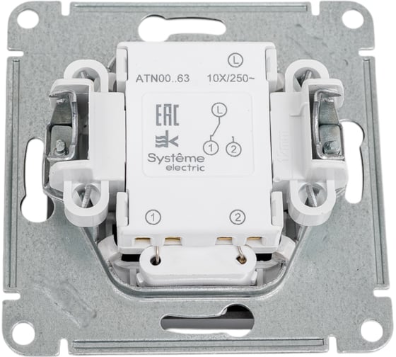 1-клавишный переключатель Systeme Electric AtlasDesign Сталь с подсветкой, сх.6а SE ATN000963