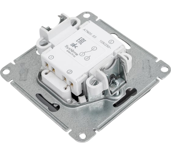 1-клавишный переключатель Systeme Electric AtlasDesign Сталь с подсветкой, сх.6а SE ATN000963